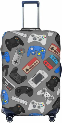 Vista 15 de Fundas elásticas lavables para equipaje con patrón de controlador de videojuegos, protector de equipaje para maleta de viaje, funda protectora