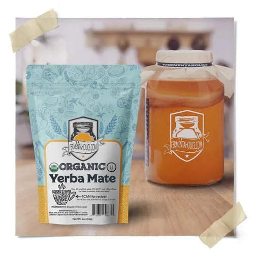 Vista 5 de Fermentaholics Té de yerba mate de hojas sueltas – 4 onzas – Certificado orgánico USDA y certificado OU Kosher – Perfecto para elaboración