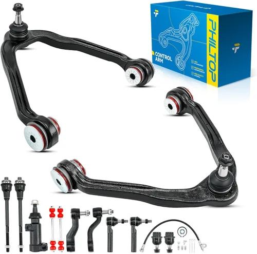 Vista 17 de PHILTOP Kit de suspensión ajustable de elevación de 1-6 pulgadas, 4 piezas de brazos de control superiores e inferiores delanteros compatibles