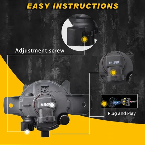Vista 3 de Faros antiniebla para Nissan Pathfinder 2013-2016 con bombillas halógenas y juego de ensamblaje L&R Side (Halogen Ver.)