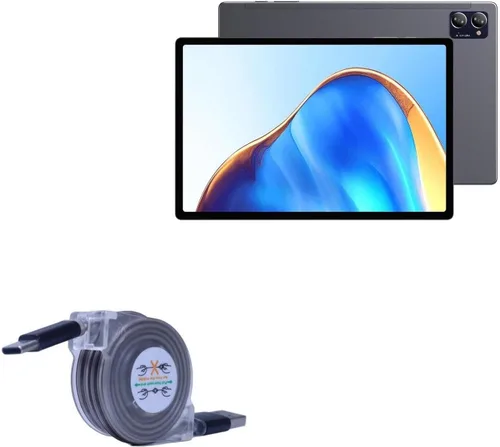 BoxWave Cable compatible con Chuwi HiPad XPro - miniSync - USB-A a USB tipo C, cable retráctil 5 longitudes preestablecidas para evitar enredos