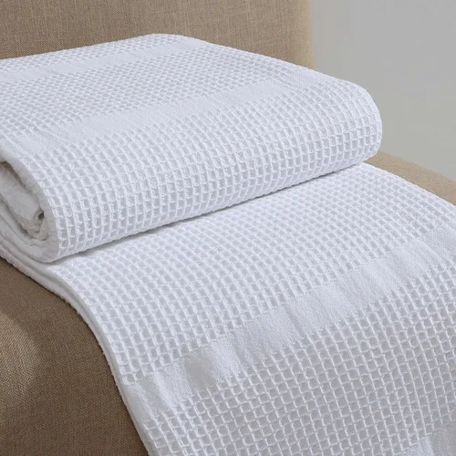 Vista 4 de Calvin Klein - Manta Queen, ropa de cama de algodón suave, manta de cama de peso medio (blanco, Queen)
