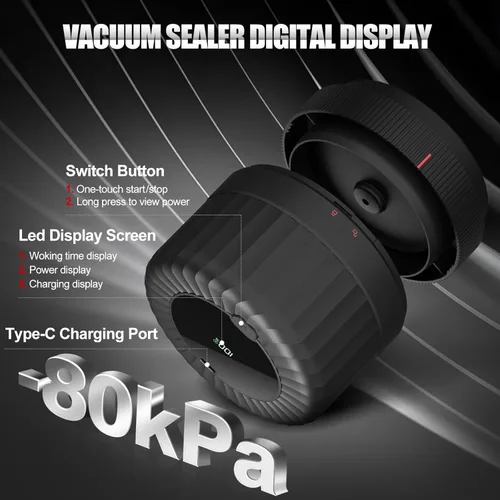 Vista 4 de Kit de sellado al vacío de tarros Mason eléctrico para tarros Mason con tapas de tarros de conservas de boca ancha y regular