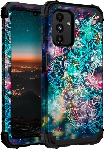 Vista 34 de Hocase Funda para Galaxy A13 5G, resistente a los golpes, protección de goma de silicona suave, funda protectora híbrida de plástico duro