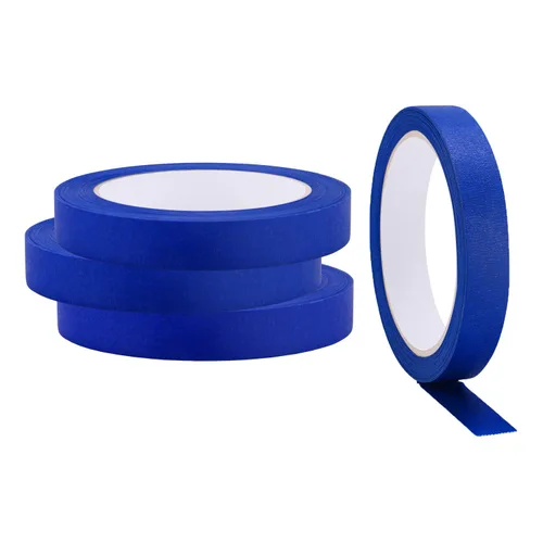 Lichamp Cinta adhesiva azul de 3/4 pulgadas, paquete de 4 cintas adhesivas azules de 3/4 pulgadas x 55 yardas x 4 rollos (220 yardas en total)
