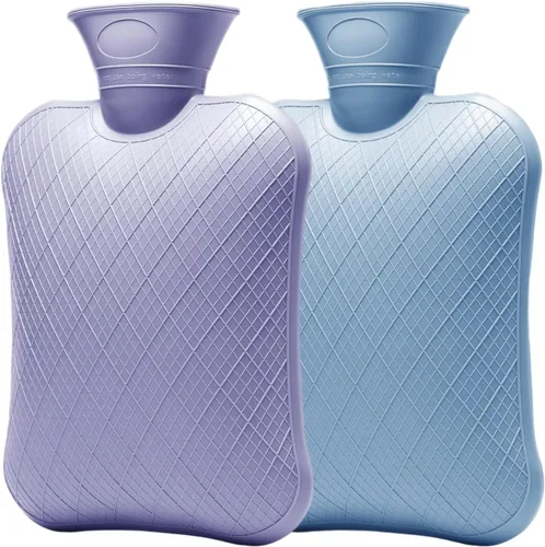 Vista 10 de FORICOM Botellas de agua caliente extra grandes para aliviar el dolor. Paquete de 2, bolsa de agua caliente de 2 litros para dolor de espalda, 2l