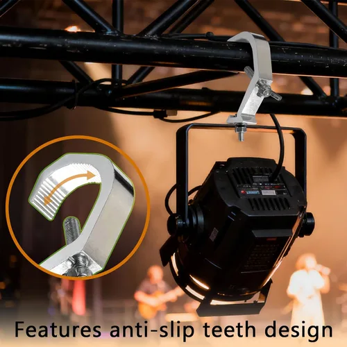 Vista 5 de Abrazadera C abrazaderas O abrazaderas gancho cuerda de seguridad dispositivo para colgar cuerda, utilizado para mover el haz de cabeza, luz LED par