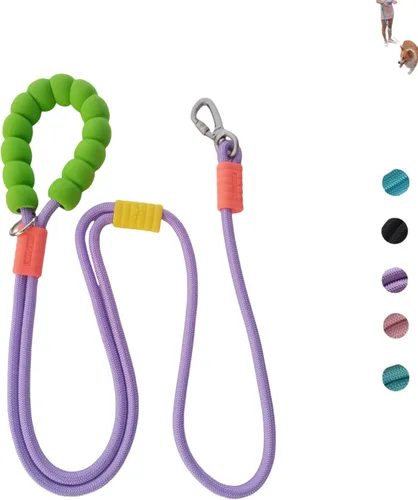 Vista 9 de Correa de perro manos libres, cintura elástica ajustable y correa cruzada con mango cómodo, cuerda de nailon resistente para perros pequeños a