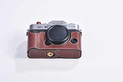 Vista 8 de X-T30 III X-T30II X-T30 Kit de media funda de cuero, marrón