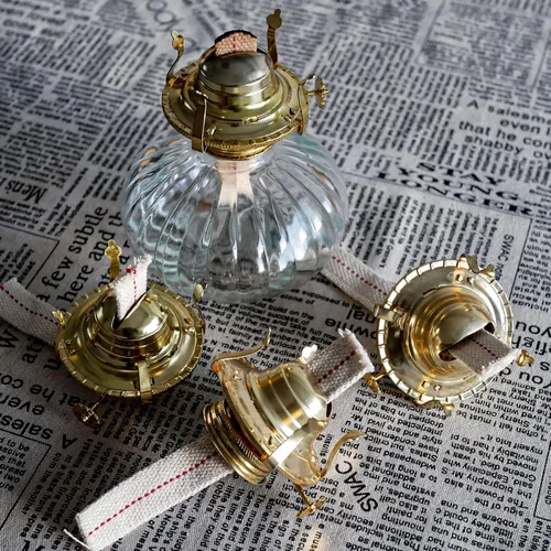 Vista 8 de Juego de 2 quemadores de lámpara de aceite, con collar reductor y mecha de algodón y mecha de 39 pulgadas, piezas de repuesto para lámparas