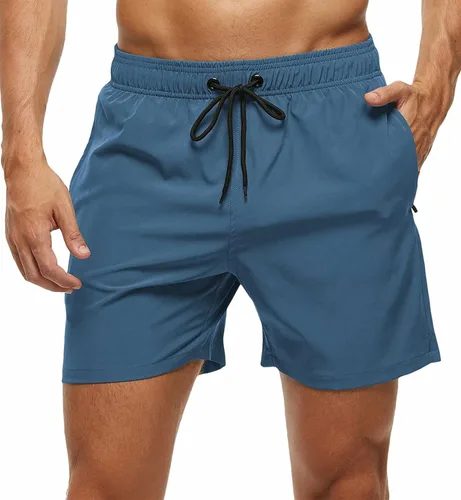 Vista 16 de Tyhengta - Trajes de baño para hombres de secado rápido, bolsillos con cremallera y forro de malla para playa