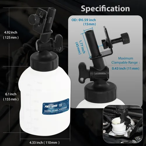 Vista 4 de FIRSTINFO A11542-1 Litro Servicio de frenos/Botella de purga de llenado de líquido de frenos automático universal económico