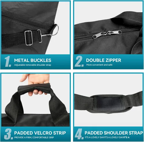 Vista 5 de Bolsa de transporte para trípode, funda de transporte de 25 pulgadas de largo para soportes de altavoces, soporte de luz/iluminación, postes