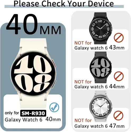 Vista 7 de RICHONE Paquete de 16 Funda compatible con Samsung Galaxy Watch 6 de 1.575 pulgadas, protector de pantalla de TPU suave, resistente a los arañazos