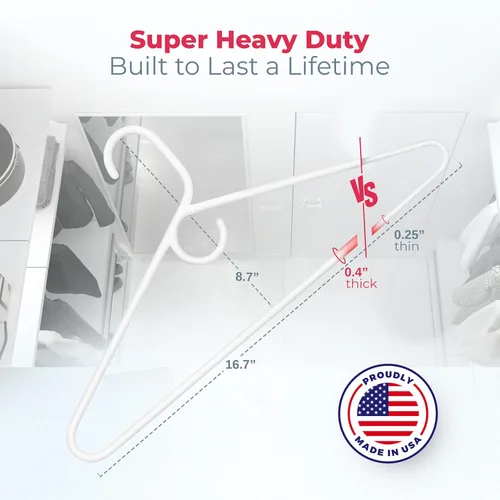 Vista 2 de Perchas Neaties de plástico muy duro, perchas de plástico para la ropa, ideales para el uso diario, perchas estándar para la ropa, hechas en EE.UU.