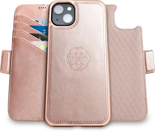 Vista 107 de Dreem Fibonacci - Funda tipo cartera para iPhone 13 Funda desmontable de piel vegana 2 en 1 con soporte integrado, portador de tarjetas con Negro