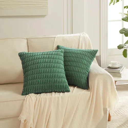 Vista 98 de Fancy Homi Paquete de 2 fundas de almohada decorativas color verde azulado de 18 x 18 pulgadas para sala de estar, sofá, cama, sofá, rústico