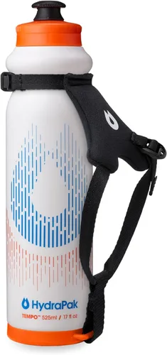 Vista 11 de HydraPak Tempo Pro 400ml - Botella de mano para correr y exprimir para hidratación en entrenamiento y día de carrera con correa removible Negro