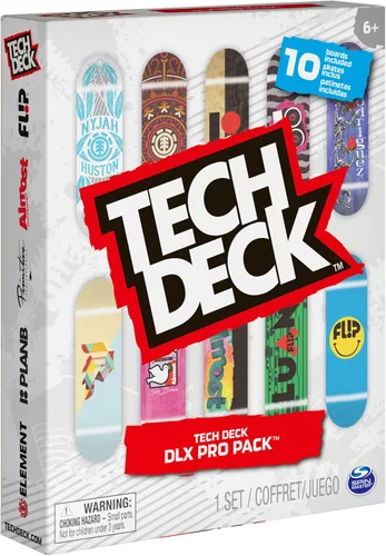 Vista 7 de TECH DECK DLX Pro - Paquete de 10 patinetas para dedos, mini patinetas coleccionables con gráficos auténticos de patinaje, juego de juguetes