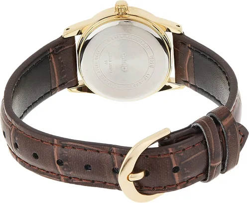 Vista 2 de Casio Reloj de pulsera LTP-V001GL-9BUDF para mujer, Marrón, Movimiento de cuarzo