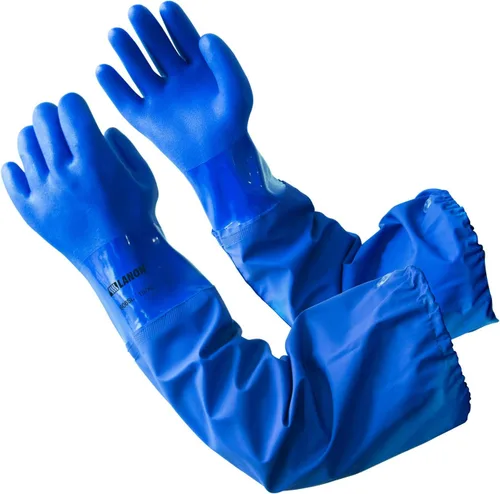 Vista 7 de LANON Guantes de PVC resistentes a productos químicos de 26 pulgadas, longitud del codo, guantes de goma largos de alta resistencia, protección
