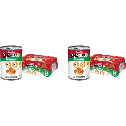 Vista 31 de SpaghettiOs Pasta enlatada con albóndigas A to Z's, lata de 15.6 onzas