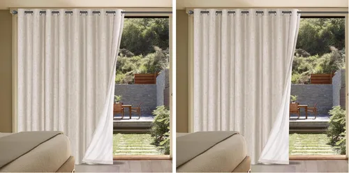 Vista 116 de H.VERSAILTEX Cortinas 100% opacas con aislamiento térmico, texturizadas, de lino, con bloqueo completo de calor y luz, para sala de estar y Negro