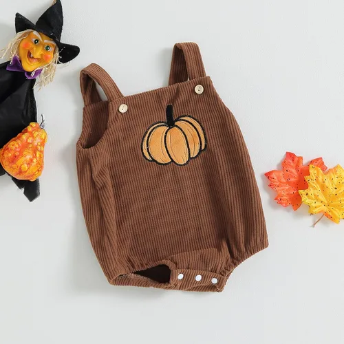 Vista 4 de Traje de Halloween para bebé recién nacido, overol sin mangas, con botones, ropa unisex de otoño