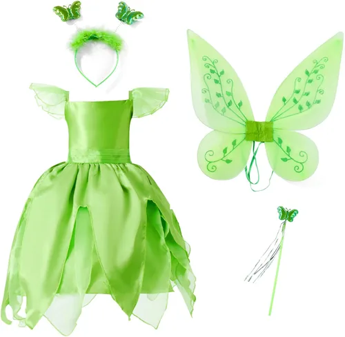 Disfraz de hadas para niñas vestido de princesa de Halloween con alas para fiesta fiesta de cumpleaños