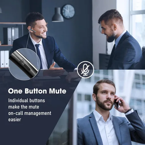 Vista 5 de Ngsod Auriculares Bluetooth, auricular inalámbrico con micrófono de cancelación de ruido mejorado, funda de carga de 500 mAh compatible con tiempo