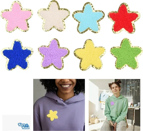 Vista 10 de Kare & Kind Parches bordados de chenilla con forma de corazón para planchar para ropa, camisas, uniformes, vestidos, chaquetas, bolsos, sombreros