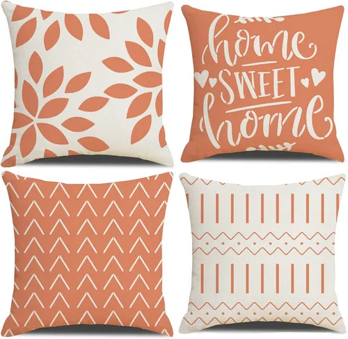 Vista 21 de Homefeelzydys Fundas de almohada de 16 x 16 pulgadas, fundas de almohada cuadradas de 16 x 16 pulgadas, juego de 4 fundas de almohada cuadradas