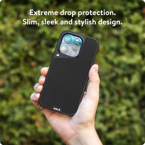 Vista 3 de Mous - Funda para iPhone 15 compatible con MagSafe Limitless 5.0, cuero negro, funda protectora para iPhone 15, funda para teléfono a prueba