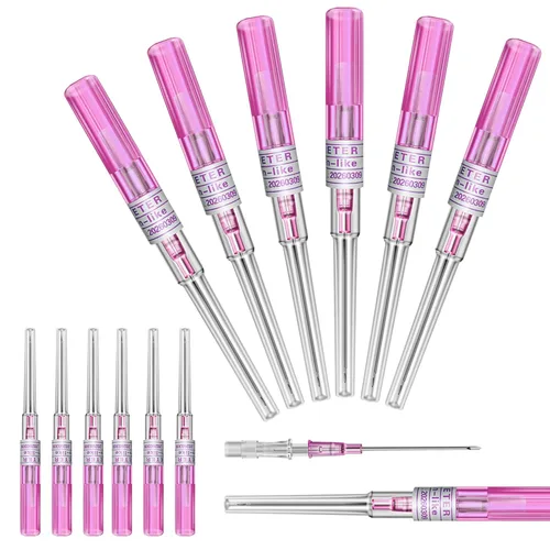 Vista 17 de ComboFix - Agujas de perforación con catéter, 6 piezas, calibre 14G, agujas de catéter IV para kit de perforación de oreja, nariz, abdomen, ombligo