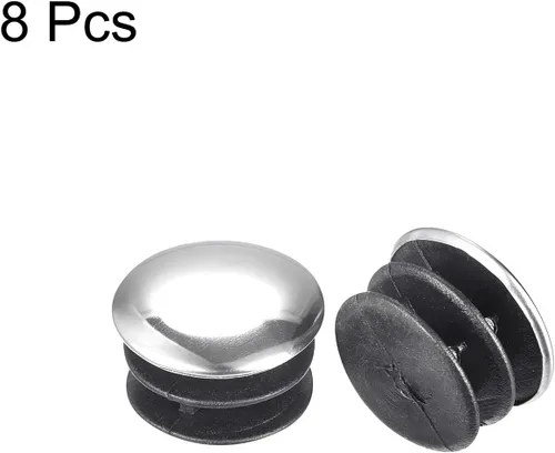 Vista 3 de HARFINGTON Cubierta de tapa de extremo de poste, 8 piezas de 0.984 in (1 pulgada), tapa de poste de cerca, cabeza de acero, cubierta de tubo