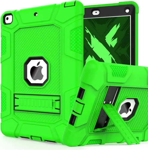 Vista 14 de Fundas para iPad de 6ª Generación, Funda de 5ª Generación, Air 2 de 9.7 Pulgadas a Prueba de Golpes, Resistente, Funda Protectora con Pata de Negro
