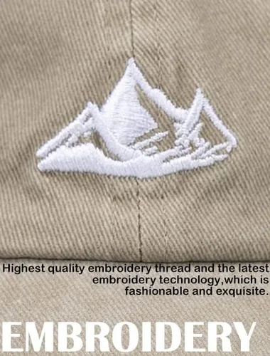 Vista 4 de Gorra de béisbol unisex para papá, diseño de algodón suave lavado, sin estructura, para exteriores, para montaña