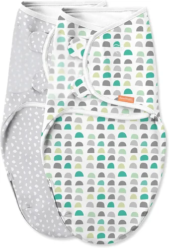 Vista 15 de SwaddleMe Luxe Easy Change Swaddle, Ellie Elephant/Triángulo Gris, S/M (0-3 meses)