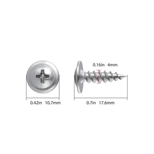 Vista 2 de Tornillos para madera de cabeza segmentada Phillips, de acero inoxidable 410, metal autorroscante rápido, 350 unidades, de 5/8 pulgadas #8