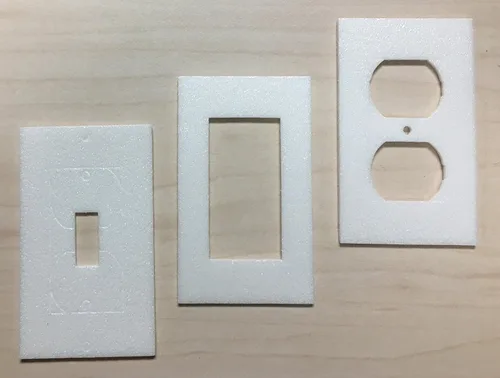 TradeGear Junta de aislamiento de placa de pared, paquete de 100 unidades, junta de repuesto hecha con espuma aislante de polietileno resistente a