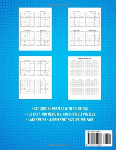 Vista 2 de Sudoku Puzzle Book for Adults 300 Large Print Sudoku Puzzles Easy to Hard