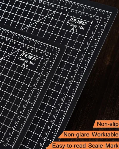 Vista 4 de Alfombrilla de corte autorreparable de 9 x 12 pulgadas, alfombrilla de costura giratoria Idemeet para manualidades, protector de mesa de hoja de 5