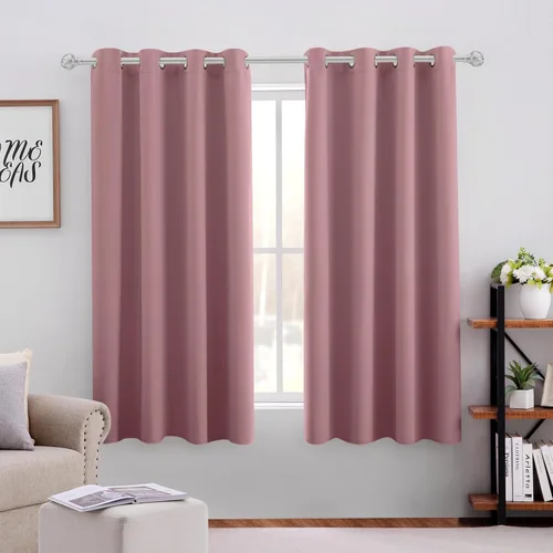 Vista 40 de HOMEIDEAS – Cortinas opacas de 52 x 84 pulgadas de largo, 2 paneles de cortinas para oscurecer la habitación, térmicas, insonorizadas, con ojales