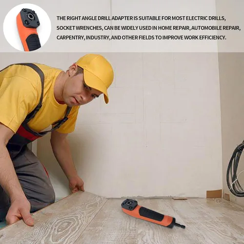 Vista 5 de Adaptador de taladro de 90 grados, accesorio de taladro de ángulo recto, adaptador de enchufe de destornillador de mango ABS, adaptador de esquina