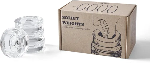 Vista 6 de Paquete de 4 pesas de vidrio de fermentación con mango de fácil agarre para tarros Mason de boca ancha