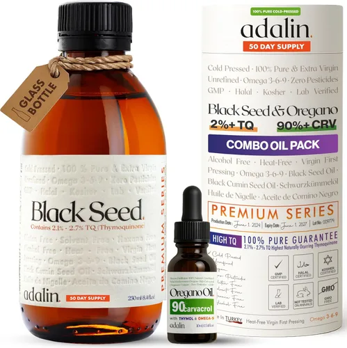 Vista 10 de adalin Gotas Líquidas de Aceite de Semilla de Comino Negro 1.67 fl oz Aceite de Semilla de Nigella Sativa Alto Contenido de Timoquinona