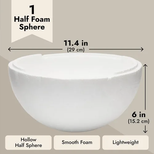 Vista 4 de Juvale Bola de espuma de media esfera – Suministro versátil para manualidades – Fácil personalización de bolas de espuma para manualidades