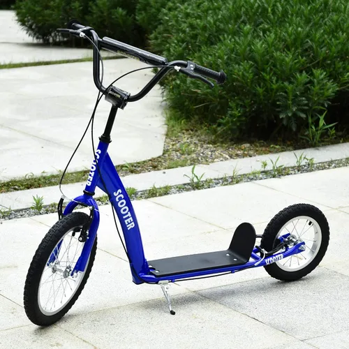 Vista 2 de Aosom Youth Scooter Kick Scooter for Kids 5+ with Adjustable Handlebar 16" Front and 12" Rear Dual Brakes Inflatable Wheels