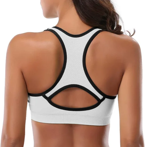 Vista 6 de MIRITY - Brasier deportivo de alto impacto con espalda cruzada para mujer