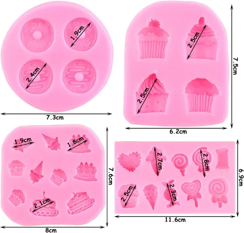 Vista 5 de ZiXiang Moldes de silicona para conos de helado, molde de dona, molde de caramelo para decoración de pasteles, decoración de cupcakes, polimero